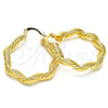 Gold Filled Hoop Earrings — Medium Hoop Twist Design Polished 02. — alternate product view — SKU 126600 | Oro Laminado aretes de aro — Medium Hoop Twist diseño pulido 02. — SKU 126600
