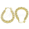 Oro Laminado Small Hoop, Gold Filled Style Twist Design, Polished, Golden Finish, 02.170.0253.25