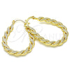 Oro Laminado Small Hoop, Gold Filled Style Twist Design, Polished, Golden Finish, 02.170.0253.25