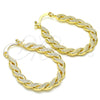 Oro Laminado Small Hoop, Gold Filled Style Twist Design, Polished, Golden Finish, 02.170.0253.25