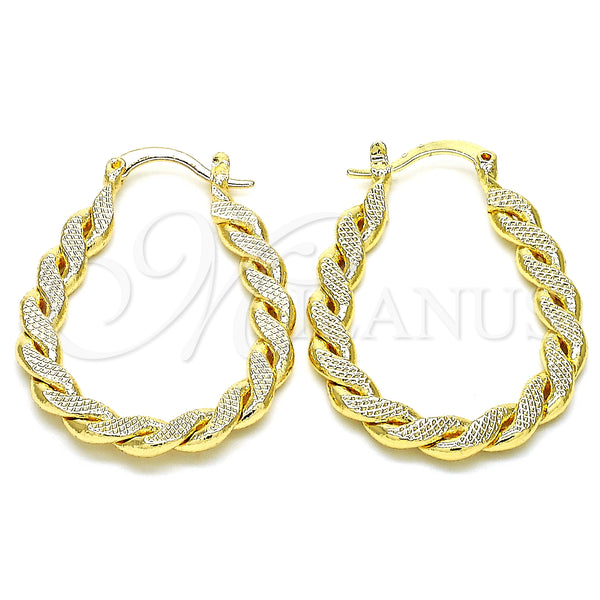 Gold Filled Hoop Earrings — Small Hoop Twist Design Polished 02. — main product view — SKU 126601 | Oro Laminado aretes de aro — Small Hoop Twist diseño pulido 02. — SKU 126601