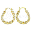 Oro Laminado Small Hoop, Gold Filled Style Twist Design, Polished, Golden Finish, 02.170.0253.25