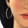 Oro Laminado Medium Hoop, Gold Filled Style Twist Design, Matte Finish, Tricolor, 02.170.0260.40