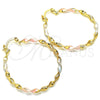 Oro Laminado Medium Hoop, Gold Filled Style Twist Design, Matte Finish, Tricolor, 02.170.0260.40
