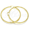 Oro Laminado Extra Large Hoop, Gold Filled Style Diamond Cutting Finish, Golden Finish, 02.170.0242.80