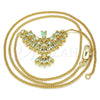 Oro Laminado Pendant Necklace, Gold Filled Style Eagle Design, with White Cubic Zirconia, Polished, Golden Finish, 04.156.0188.1.20 (02 MM Thickness, 20 Inches Length)