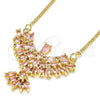 Oro Laminado Pendant Necklace, Gold Filled Style Eagle Design, with Rose Cubic Zirconia, Polished, Golden Finish, 04.156.0188.2.20 (02 MM Thickness, 20 Inches Length)