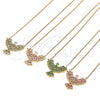 Oro Laminado Pendant Necklace, Gold Filled Style Eagle Design, with Green Cubic Zirconia, Polished, Golden Finish, 04.156.0188.3.20 (02 MM Thickness, 20 Inches Length)
