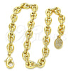 Oro Laminado Fancy Anklet, Gold Filled Style Puff Mariner Design, Polished, Golden Finish, 04.63.1310.10 (Thickness, 10 Inches Length)
