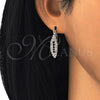 Oro Laminado Small Hoop, Gold Filled Style with Black and White Crystal, Polished, Golden Finish, 02.100.0083.4.15