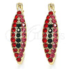 Oro Laminado Small Hoop, Gold Filled Style with Multicolor Crystal, Polished, Golden Finish, 02.100.0083.5.15