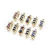 Oro Laminado Small Hoop, Gold Filled Style with Multicolor Cubic Zirconia, Polished, Golden Finish, 02.100.0074.4.15