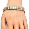 Oro Laminado Fancy Bracelet, Gold Filled Style Diamond Cutting Finish, Golden Finish, 03.100.0058.07 (13 MM Thickness, 7 Inches Length)