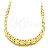 Oro Laminado Fancy Bracelet, Gold Filled Style Diamond Cutting Finish, Golden Finish, 03.100.0058.07 (13 MM Thickness, 7 Inches Length)