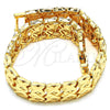 Oro Laminado Fancy Bracelet, Gold Filled Style Diamond Cutting Finish, Golden Finish, 03.100.0058.07 (13 MM Thickness, 7 Inches Length)