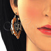 Oro Laminado Large Hoop, Gold Filled Style Nameplate and Bamboo Design, Polished, Golden Finish, 02.63.2674.50
