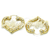 Oro Laminado Large Hoop, Gold Filled Style Nameplate and Bamboo Design, Polished, Golden Finish, 02.63.2674.50
