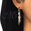 Oro Laminado Large Hoop, Gold Filled Style Nameplate and Bamboo Design, Polished, Golden Finish, 02.63.2675.50