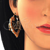 Oro Laminado Large Hoop, Gold Filled Style Nameplate and Bamboo Design, Polished, Golden Finish, 02.63.2676.50
