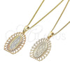 Oro Laminado Pendant Necklace, Gold Filled Style Guadalupe Design, Polished, Golden Finish, 04.106.0043.1.20 (02 MM Thickness, 20 Inches Length)