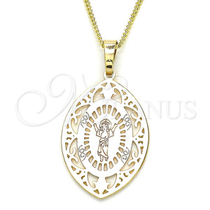 Gold Filled Necklace — Pendant Necklace Divino NiÃ±o Design Polished Tricolor 04. — main product view — SKU 126706 | Oro Laminado collar — Pendant Necklace Divino NiÃ±o diseño pulido Tricolor 04. — SKU 126706