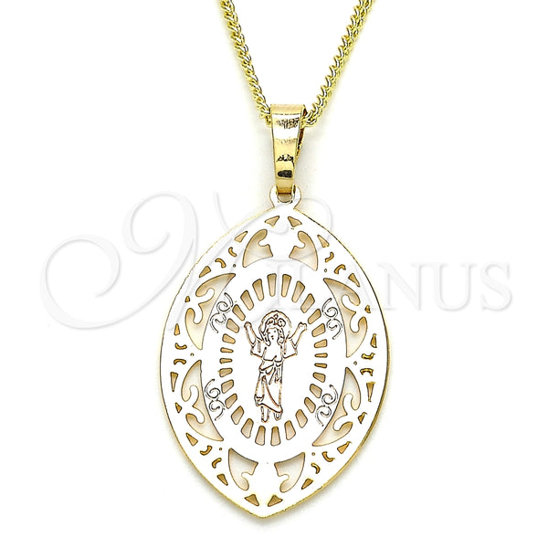 Gold Filled Necklace — Pendant Necklace Divino NiÃ±o Design Polished Tricolor 04. — main product view — SKU 126706 | Oro Laminado collar — Pendant Necklace Divino NiÃ±o diseño pulido Tricolor 04. — SKU 126706