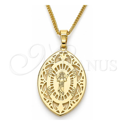 Oro Laminado Pendant Necklace, Gold Filled Style Divino NiÃ±o Design, Polished, Golden Finish, 04.106.0046.1.20 (02 MM Thickness, 20 Inches Length)