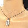 Oro Laminado Pendant Necklace, Gold Filled Style Guadalupe Design, Polished, Tricolor, 04.106.0047.20 (02 MM Thickness, 20 Inches Length)