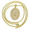 Oro Laminado Pendant Necklace, Gold Filled Style Guadalupe Design, Polished, Golden Finish, 04.106.0047.1.20 (02 MM Thickness, 20 Inches Length)