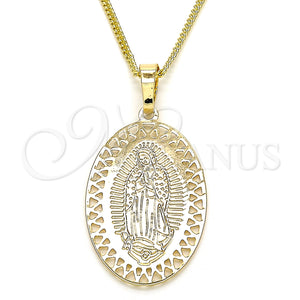 Gold Filled Necklace — Pendant Necklace Guadalupe Design Polished 04. 02 MM — main product view — SKU 126709 | Oro Laminado collar — Pendant Necklace Guadalupe diseño pulido 04. 02 MM — SKU 126709
