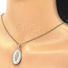 Oro Laminado Pendant Necklace, Gold Filled Style Guadalupe Design, Polished, Tricolor, 04.106.0050.20 (02 MM Thickness, 20 Inches Length)