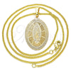 Oro Laminado Pendant Necklace, Gold Filled Style Guadalupe Design, Polished, Golden Finish, 04.106.0050.1.20 (02 MM Thickness, 20 Inches Length)