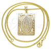 Oro Laminado Pendant Necklace, Gold Filled Style Guadalupe Design, Polished, Golden Finish, 04.106.0055.1.20 (02 MM Thickness, 20 Inches Length)