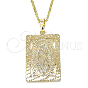 Gold Filled Necklace — Pendant Necklace Guadalupe Design Polished 04. 02 MM — main product view — SKU 126713 | Oro Laminado collar — Pendant Necklace Guadalupe diseño pulido 04. 02 MM — SKU 126713