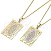 Oro Laminado Pendant Necklace, Gold Filled Style Guadalupe Design, Polished, Golden Finish, 04.106.0055.1.20 (02 MM Thickness, 20 Inches Length)