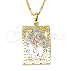 Gold Filled Necklace — Pendant Necklace Divino NiÃ±o Design Polished Tricolor 04. — main product view — SKU 126714 | Oro Laminado collar — Pendant Necklace Divino NiÃ±o diseño pulido Tricolor 04. — SKU 126714