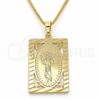 Oro Laminado Pendant Necklace, Gold Filled Style Divino NiÃ±o Design, Polished, Golden Finish, 04.106.0056.1.20 (02 MM Thickness, 20 Inches Length)