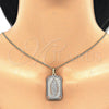 Oro Laminado Pendant Necklace, Gold Filled Style Guadalupe Design, Polished, Tricolor, 04.106.0057.20 (02 MM Thickness, 20 Inches Length)