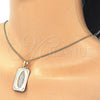 Oro Laminado Pendant Necklace, Gold Filled Style Guadalupe Design, Polished, Tricolor, 04.106.0057.20 (02 MM Thickness, 20 Inches Length)