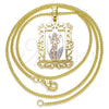 Oro Laminado Pendant Necklace, Gold Filled Style Divino NiÃ±o Design, Polished, Tricolor, 04.106.0059.20 (02 MM Thickness, 20 Inches Length)