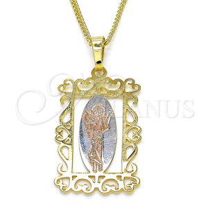Gold Filled Necklace — Pendant Necklace Divino NiÃ±o Design Polished Tricolor 04. — main product view — SKU 126720 | Oro Laminado collar — Pendant Necklace Divino NiÃ±o diseño pulido Tricolor 04. — SKU 126720