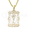 Oro Laminado Pendant Necklace, Gold Filled Style Divino NiÃ±o Design, Polished, Golden Finish, 04.106.0059.1.20 (02 MM Thickness, 20 Inches Length)