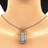 Oro Laminado Pendant Necklace, Gold Filled Style Guadalupe Design, Polished, Tricolor, 04.106.0054.20 (02 MM Thickness, 20 Inches Length)