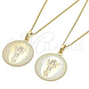 Oro Laminado Pendant Necklace, Gold Filled Style Divino NiÃ±o Design, Polished, Tricolor, 04.106.0063.20 (02 MM Thickness, 20 Inches Length)