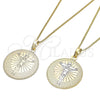 Oro Laminado Pendant Necklace, Gold Filled Style Crucifix Design, Polished, Tricolor, 04.106.0064.20 (02 MM Thickness, 20 Inches Length)