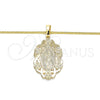 Oro Laminado Pendant Necklace, Gold Filled Style Guadalupe Design, Polished, Golden Finish, 04.106.0065.1.20 (02 MM Thickness, 20 Inches Length)