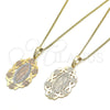 Oro Laminado Pendant Necklace, Gold Filled Style Guadalupe Design, Polished, Golden Finish, 04.106.0065.1.20 (02 MM Thickness, 20 Inches Length)
