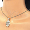 Oro Laminado Pendant Necklace, Gold Filled Style Guadalupe Design, Polished, Tricolor, 04.106.0045.20 (02 MM Thickness, 20 Inches Length)