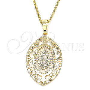 Gold Filled Necklace — Pendant Necklace Guadalupe Design Polished 04. 02 MM — main product view — SKU 126744 | Oro Laminado collar — Pendant Necklace Guadalupe diseño pulido 04. 02 MM — SKU 126744
