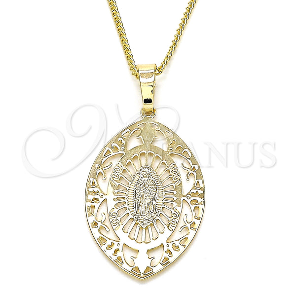 Gold Filled Necklace — Pendant Necklace Guadalupe Design Polished 04. 02 MM — main product view — SKU 126744 | Oro Laminado collar — Pendant Necklace Guadalupe diseño pulido 04. 02 MM — SKU 126744